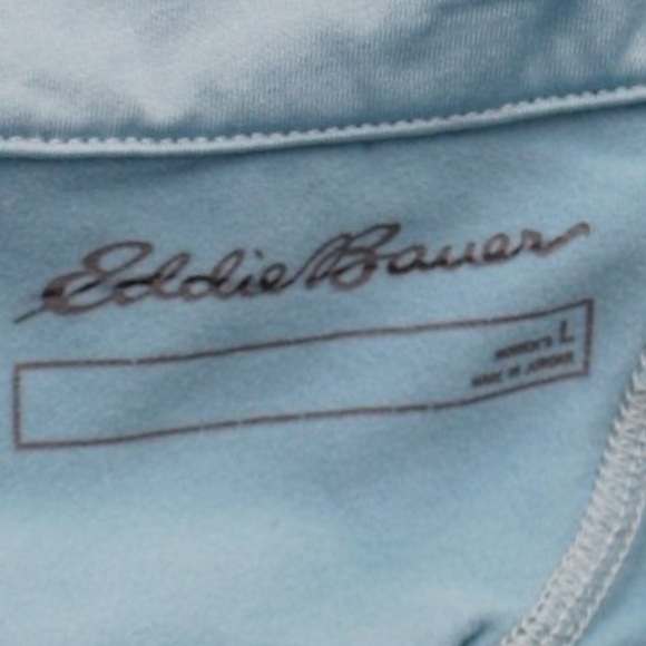 Eddie Bauer Women's Jacket Large Blue Quarter Zip Two-Tone - Picture 6 of 6